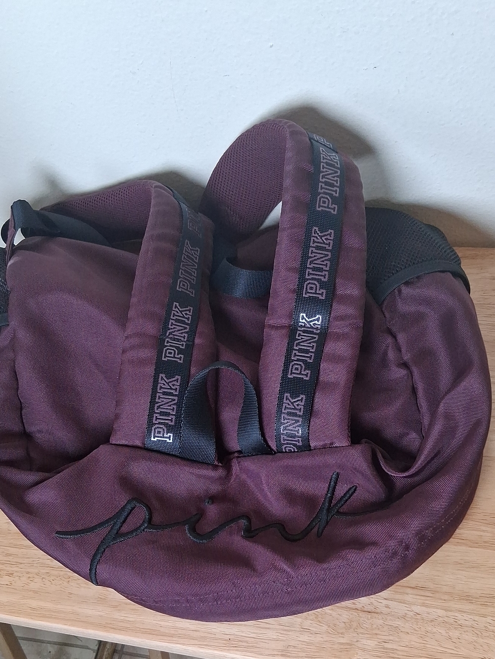 PINK Victoria's Secret Plum Nylon Backpack